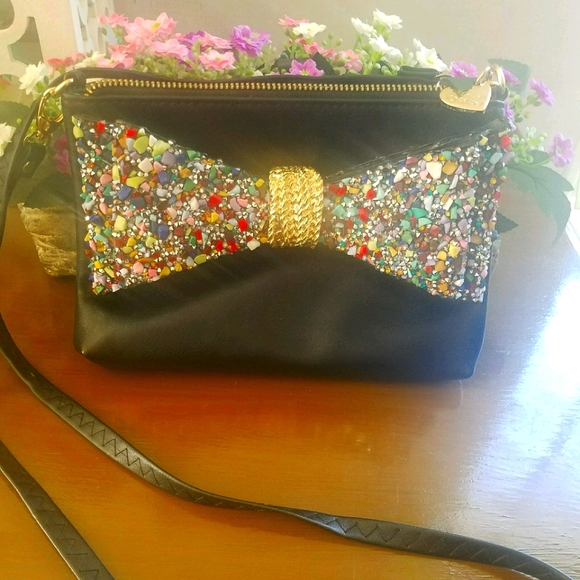 Betsey Johnson Jeweled Crossbody/Clutch - Picture 6 of 10
